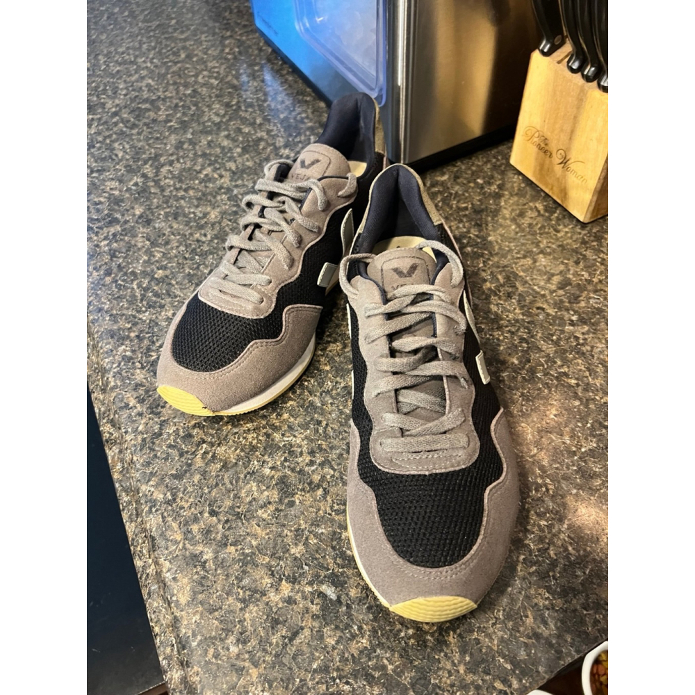Veja Men's Athletic Sneakers in Black, Gray & Gum - Picture 8 of 12